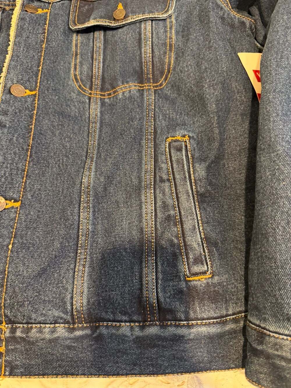 Wrangler Men's Sherpa Lined Denim Trucker Jacket - Picture 10 of 12